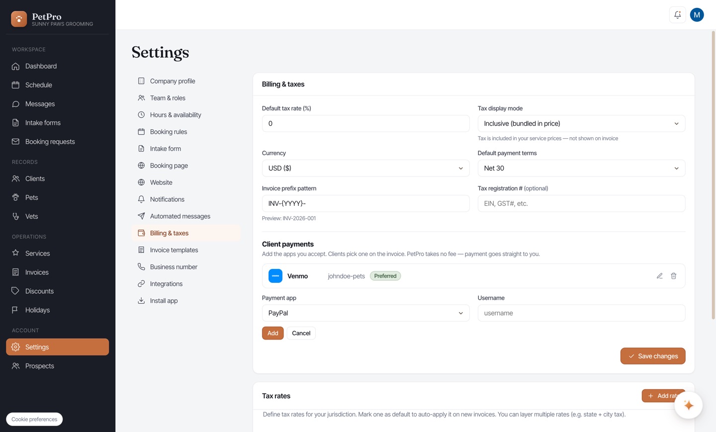 Set up how clients pay you — step 2