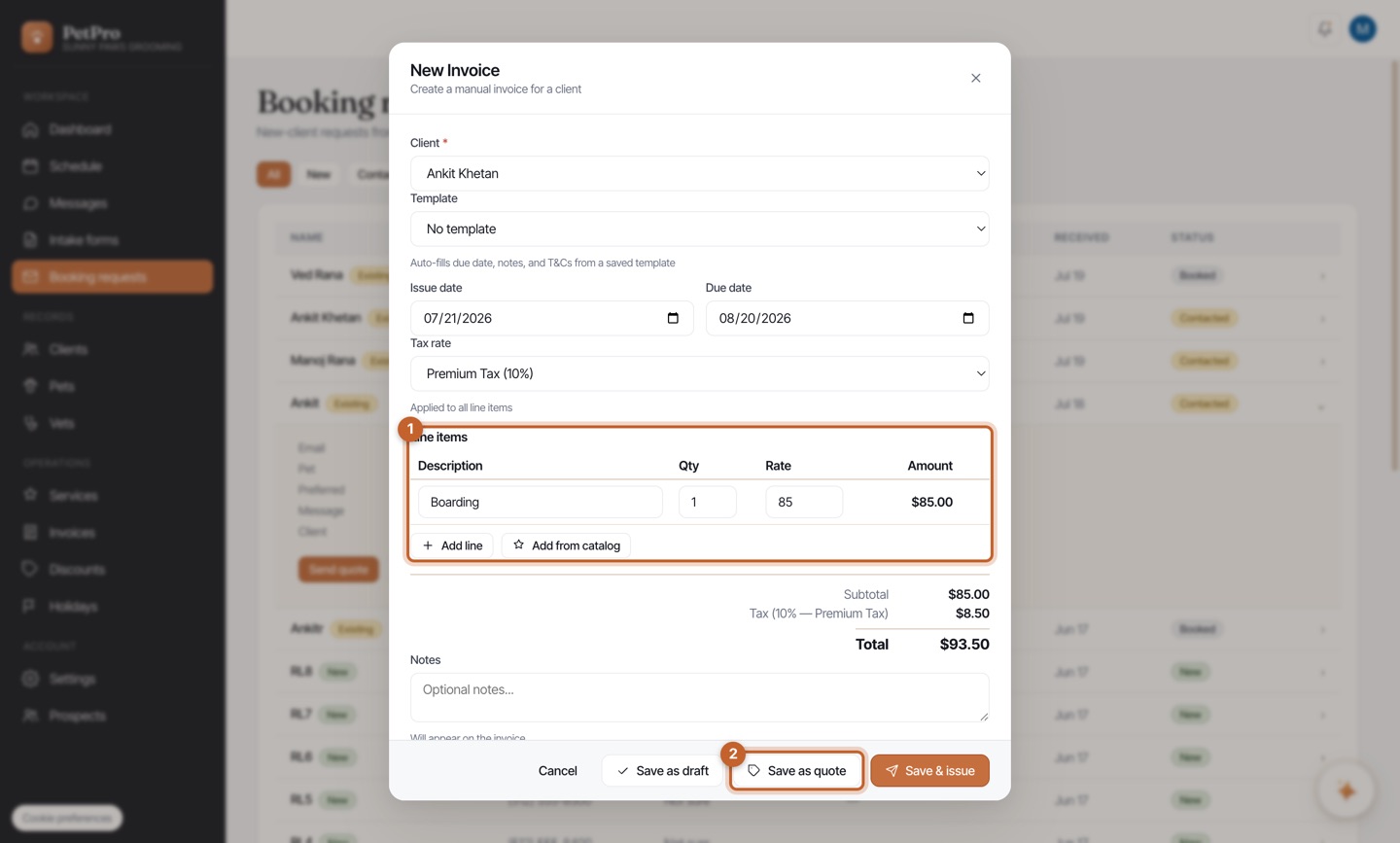 From request to booking — step 3