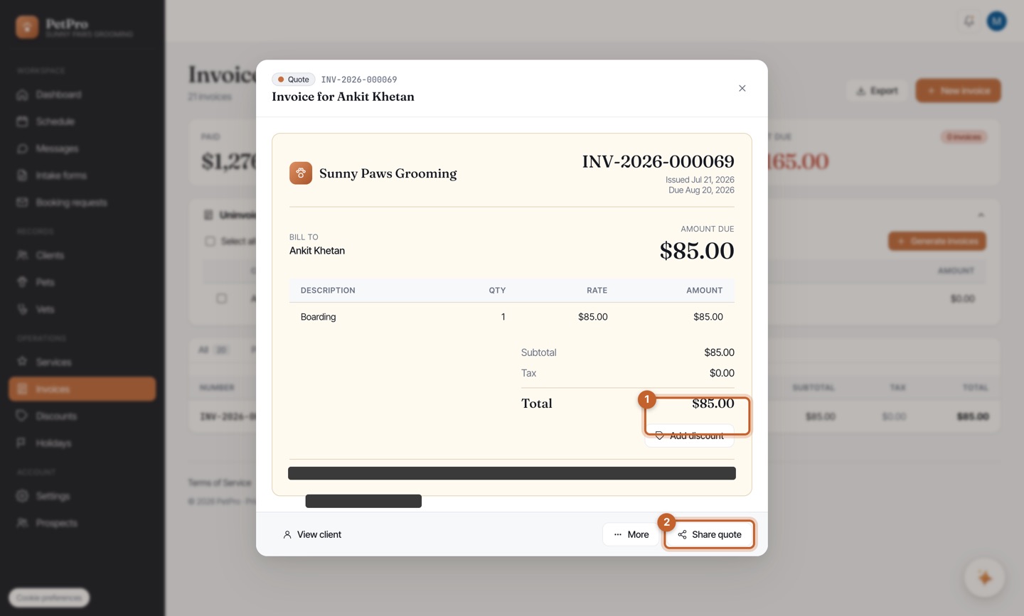 From request to booking — step 4