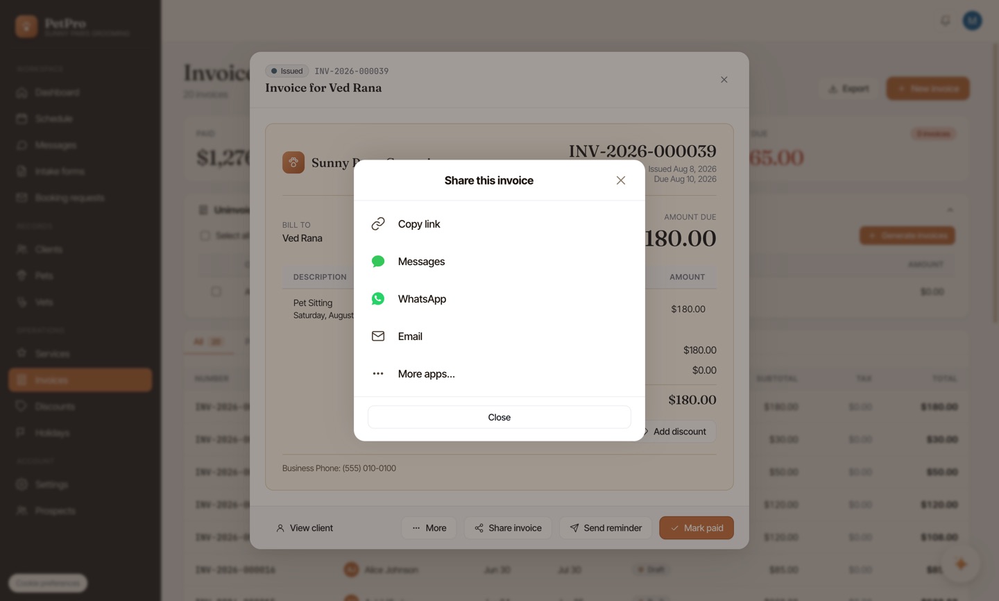 From booking to paid — step 3