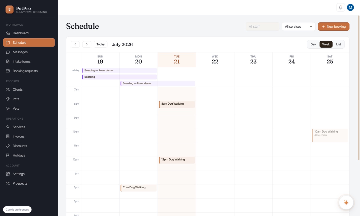 Take a booking — result