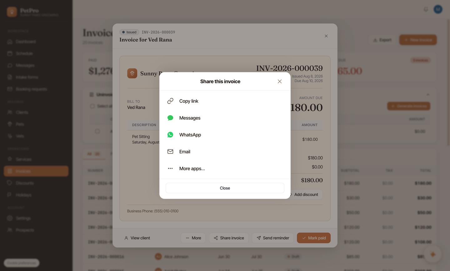 Send an invoice and get paid — step 3