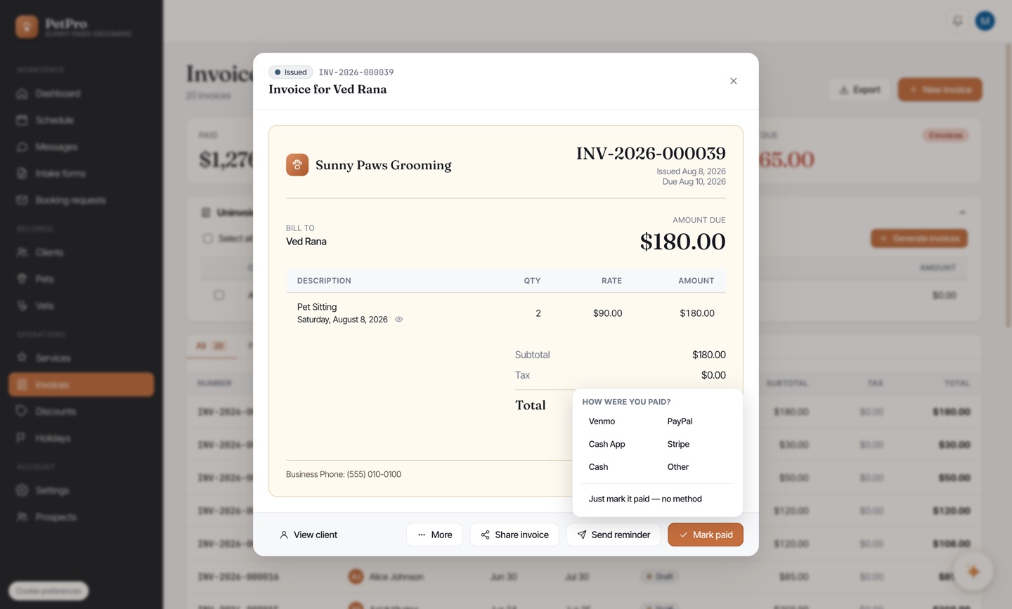 Send an invoice and get paid — step 4